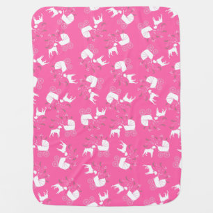 Boxer Dog Baby Shower Puppy Pink Girl Baby Blanket