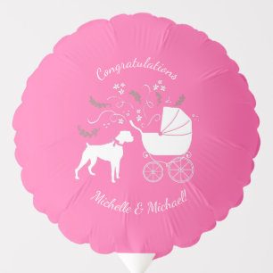 Boxer Dog Baby Shower Puppy Pink Girl Balloon