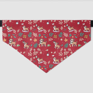 Boxer Dog Bandana Christmas Cute Kawaii Holiday Pet Bandana Collar