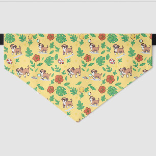 Boxer Dog Bandana Cute Summer Floral Kawaii Style Pet Bandana Collar