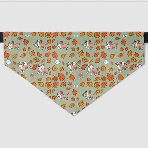 Boxer Dog Bandana Halloween Floral Cute Kawaii Pet Collar