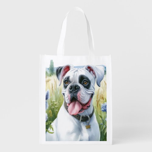 Boxer Dog Beauty Grocery Bag