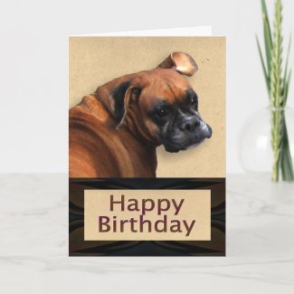 Boxer Dog Birthday Card