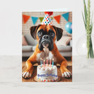 Boxer Dog Birthday Fun Card