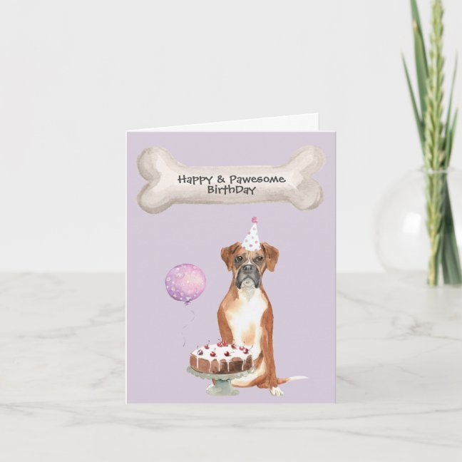 Boxer dog Birthday Holiday Card