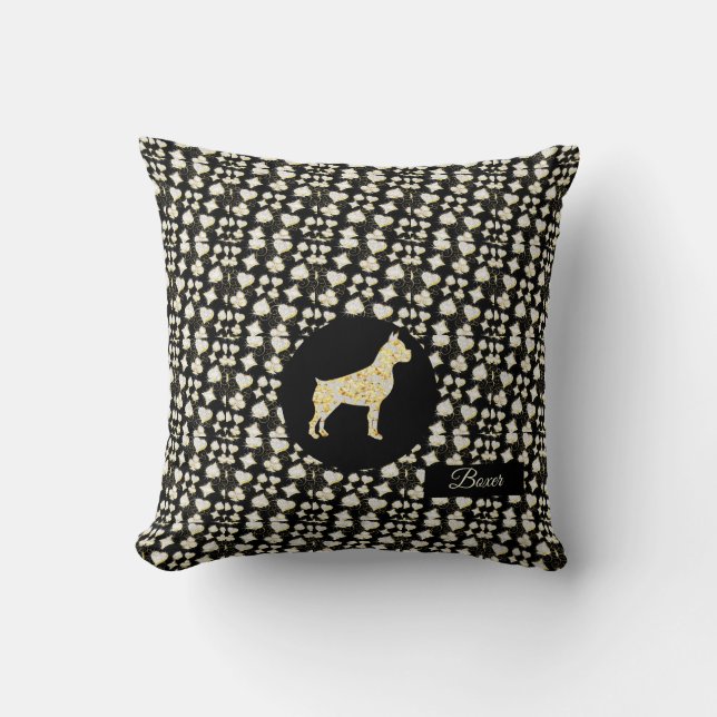 BOXER DOG BLING THROW PILLOW (Front)