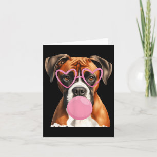 Boxer Dog Blowing Bubble Gum Valentine’s Day  Card