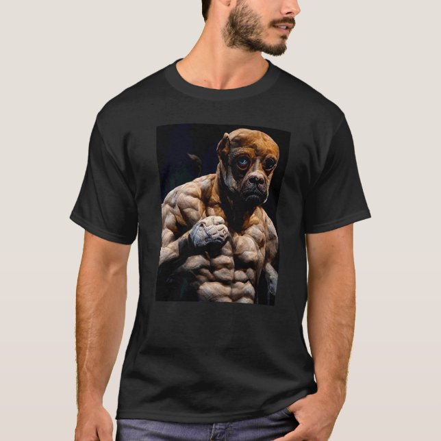 Boxer Dog Body Builder T-Shirt (Front)