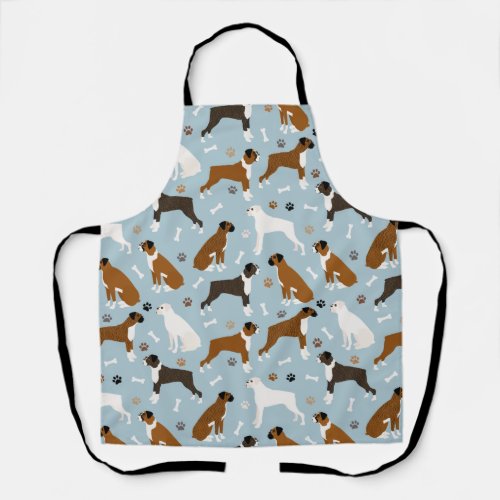 Boxer Dog Bones and Paws Apron