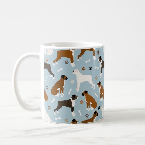 Boxer Dog Bones and Paws Coffee Mug