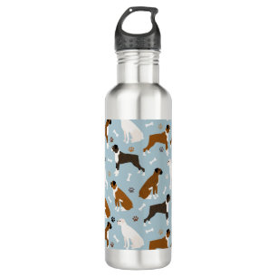 Boxer Dog Bones and Paws Stainless Steel Water Bot Bottle
