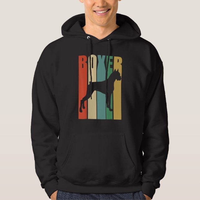 Boxer Dog Boxer Dog Retro Hoodie (Front)