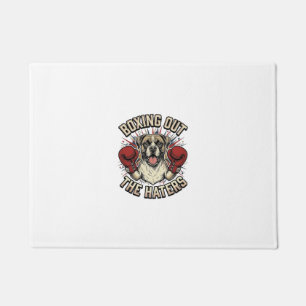Boxer Dog Boxing Out The Haters Funny T-Shirt Desi Doormat