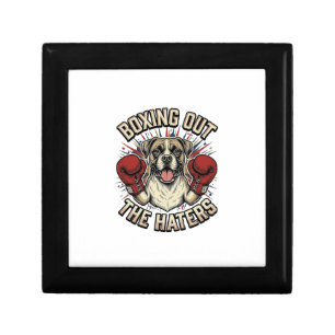 Boxer Dog Boxing Out The Haters Funny T-Shirt Desi Gift Box