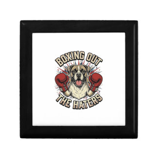Boxer Dog Boxing Out The Haters Funny T-Shirt Desi Gift Box