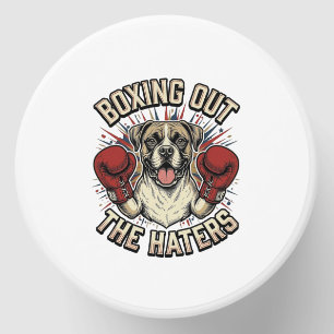 Boxer Dog Boxing Out The Haters Funny T-Shirt Desi Mini Candle Favors