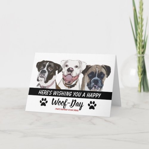 Boxer Dog Breed Birthday Card _ Happy Woof_Day