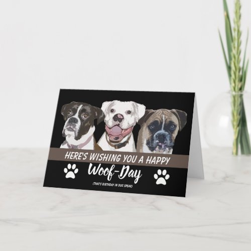 Boxer Dog Breed Birthday Card _ Happy Woof_Day