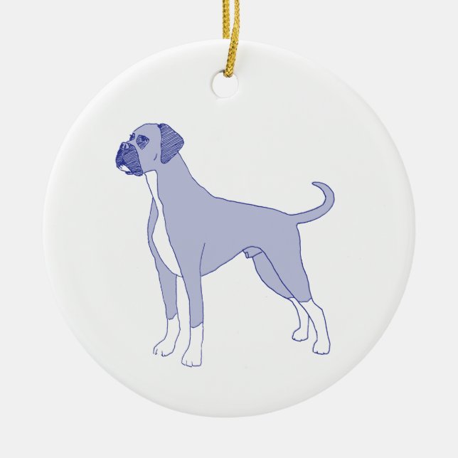 Boxer dog breed ceramic ornament (Front)