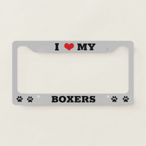 Boxer Dog Breed License Plate Frame