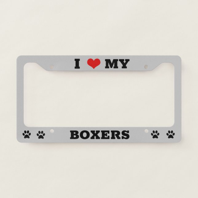 Boxer Dog Breed License Plate Frame (Front)