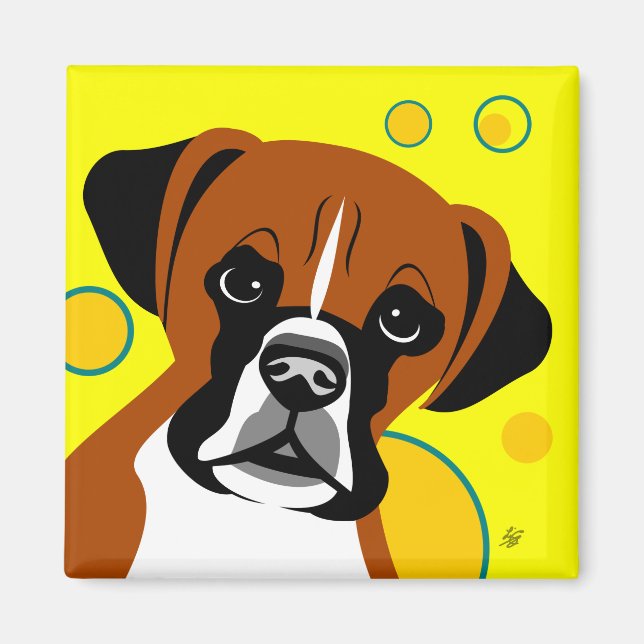 Boxer dog breed magnet (Front)