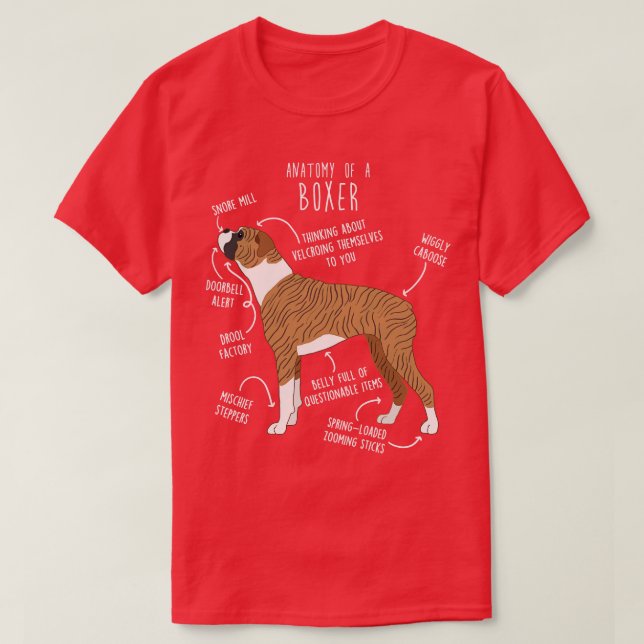 Boxer Dog Brindle Anatomy 1 T-Shirt (Design Front)