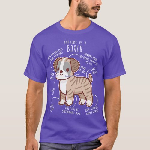 Boxer Dog Brindle Anatomy 2 T_Shirt
