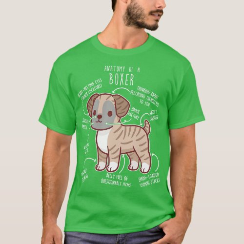 Boxer Dog Brindle Anatomy 3 T_Shirt