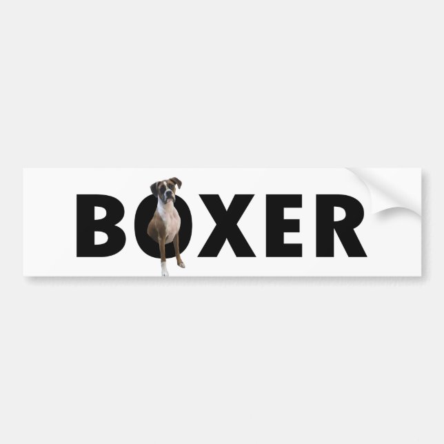 Boxer Dog Bumper Sticker - BOXER (Front)