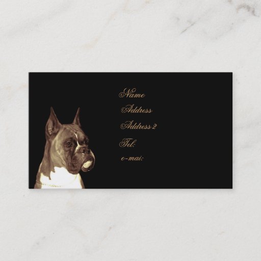 Customizable Boxer dog business card