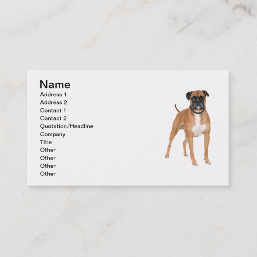 Customizable Boxer Dog Business Card Template