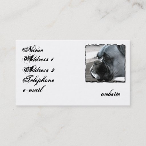 Customizable Boxer Dog Business card