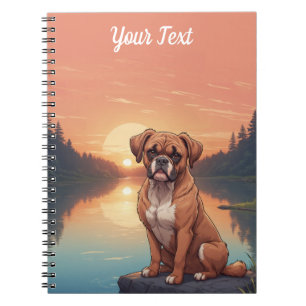 Boxer Dog by Lake Notebook