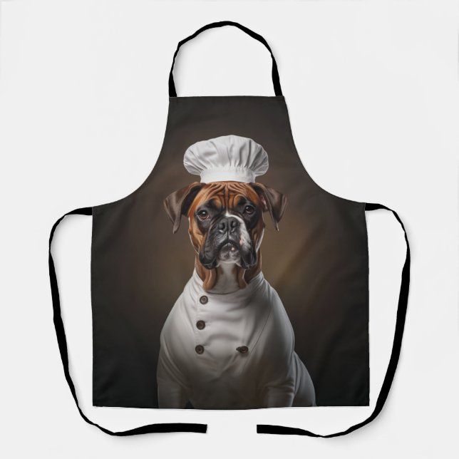 Boxer Dog Chef Apron (Front)