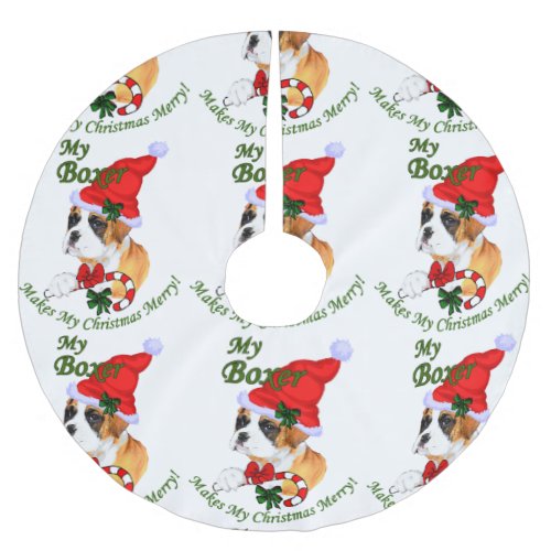 Boxer Dog Christmas Brushed Polyester Tree Skirt