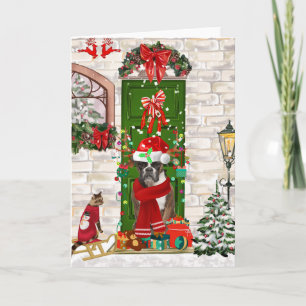 Boxer Dog Christmas  Card