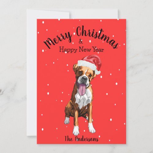 Boxer Dog Christmas Holiday Card