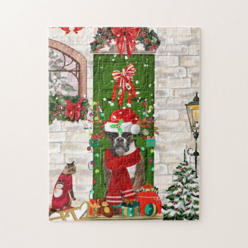 Boxer Dog Christmas  Jigsaw Puzzle