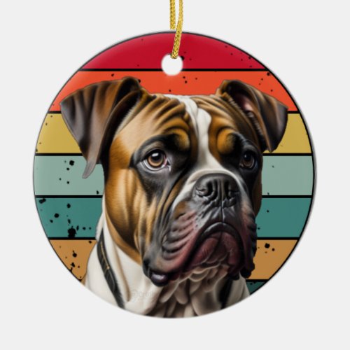 Boxer Dog Christmas Ornament