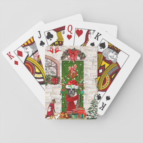 Boxer Dog Christmas  Poker Cards