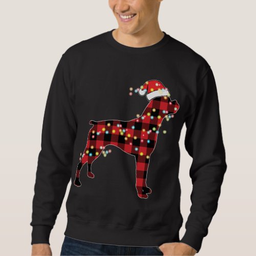 Boxer Dog Christmas Red Plaid Buffalo Pajamas Xmas Sweatshirt