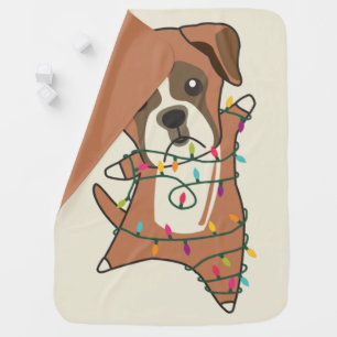 Boxer Dog Christmas Snow Winter Animals Dogs Baby Blanket