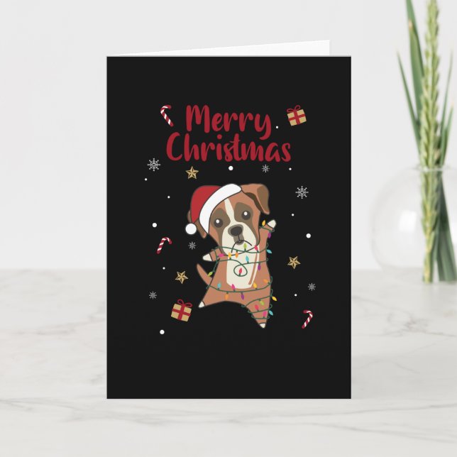 Boxer Dog Christmas Snow Winter Animals Dogs Card (Front)