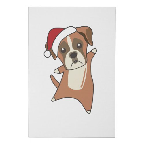 Boxer Dog Christmas Snow Winter Animals Dogs Faux Canvas Print