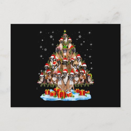 Boxer dog Christmas Tree decor Xmas tree Postcard