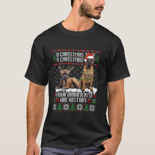Boxer Dog Christmas Tree Lights Puppy Dog Lover T-Shirt