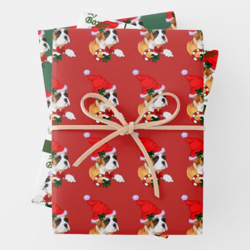 Boxer Dog Christmas Wrapping Paper Sheets