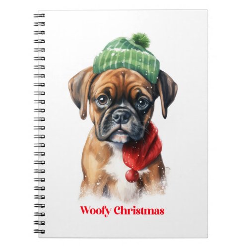 Boxer Dog Christmas X_Mas wish gift Woofy Christma Notebook