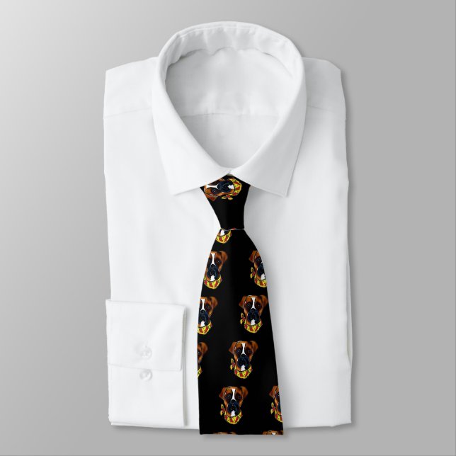 Boxer Dog Cinco de Mayo Tie (Tied)
